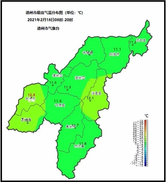 来看昨天全市最高气温分布图而且升温幅度相当可观而是升温最抢眼的