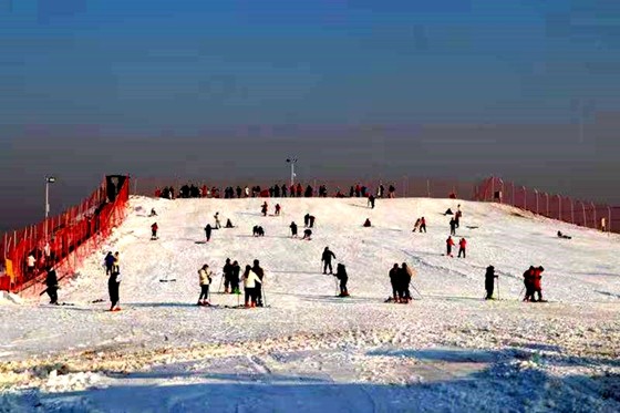 助力冬奥德州市冰雪节开幕宁津德百杂技蟋蟀谷滑雪场同步开园