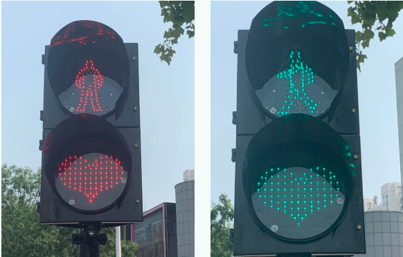 等一个红灯,都是爱你的形状!德州齐河街头也有爱心红绿灯了!