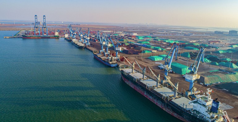 潍坊港中港区货物吞吐量再创新高