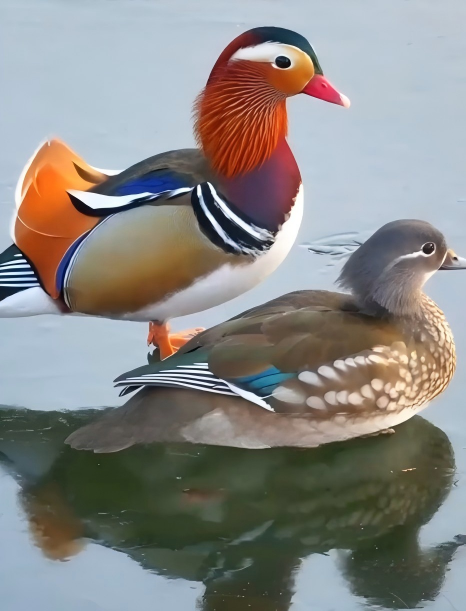 只羡鸳鸯不羡仙 成群结队的野生鸳鸯“空降”威海