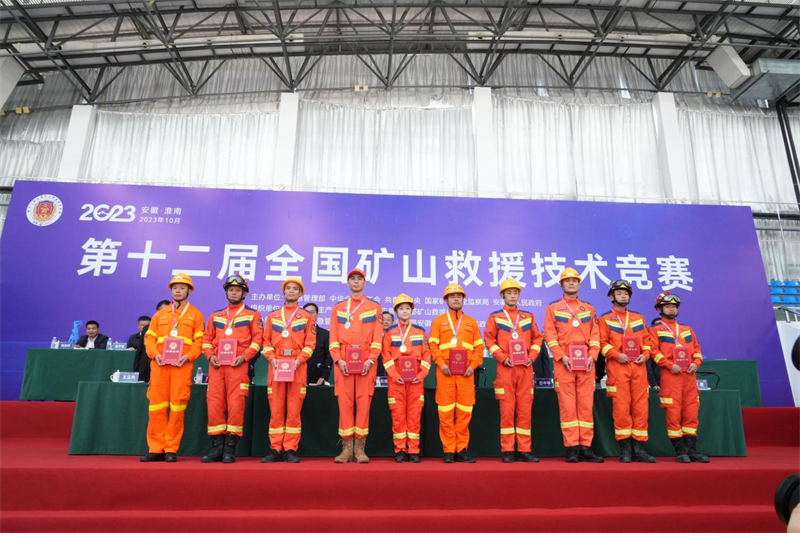 李侠（左五）矿山技术员全能二等奖