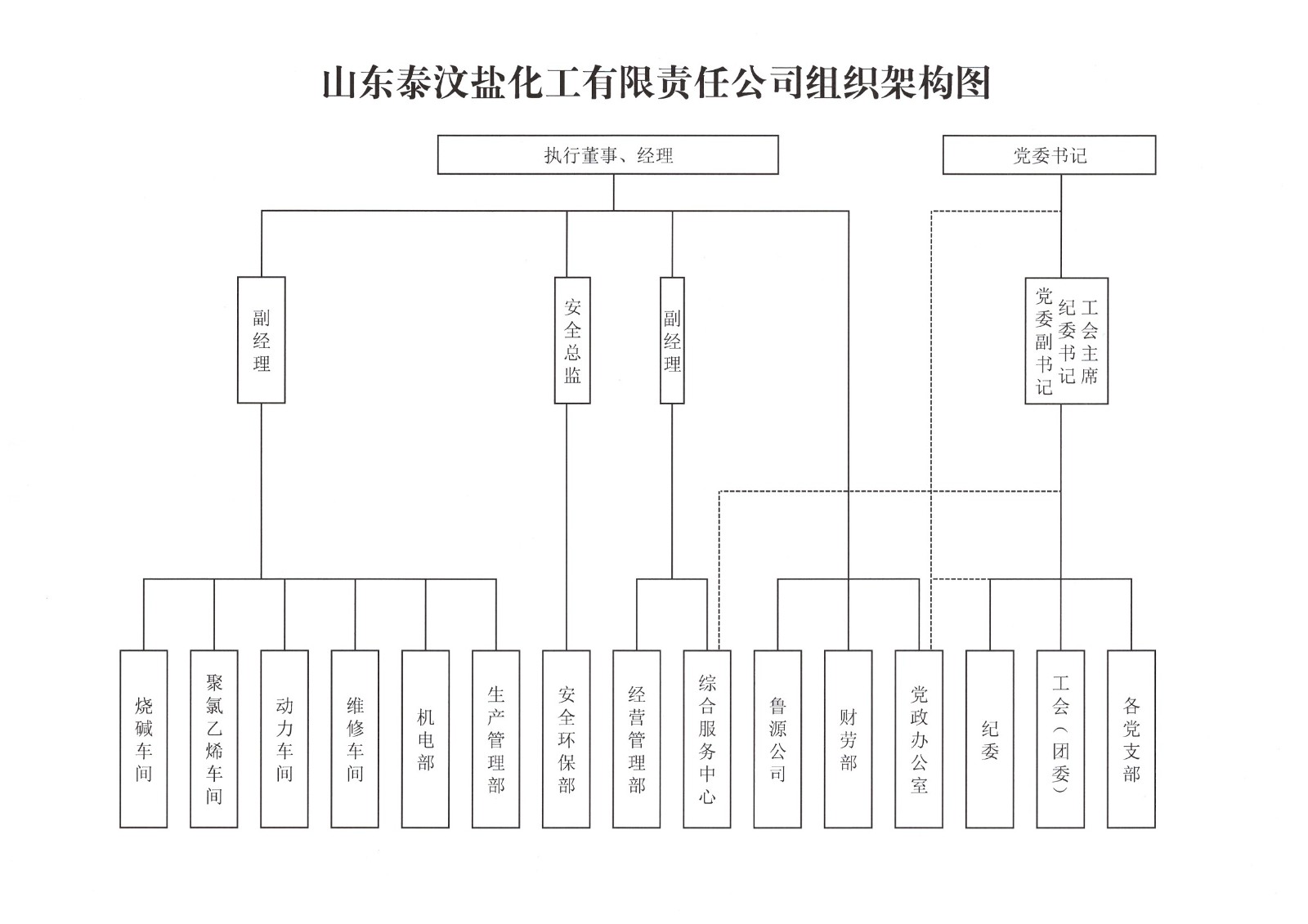 山东泰汶盐化工有限责任公司组织架构图