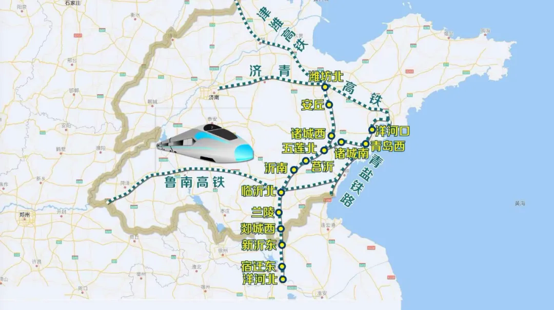 潍宿高铁起自济青高铁潍坊北站,途经潍坊市,日照市,临沂市,进入江苏省